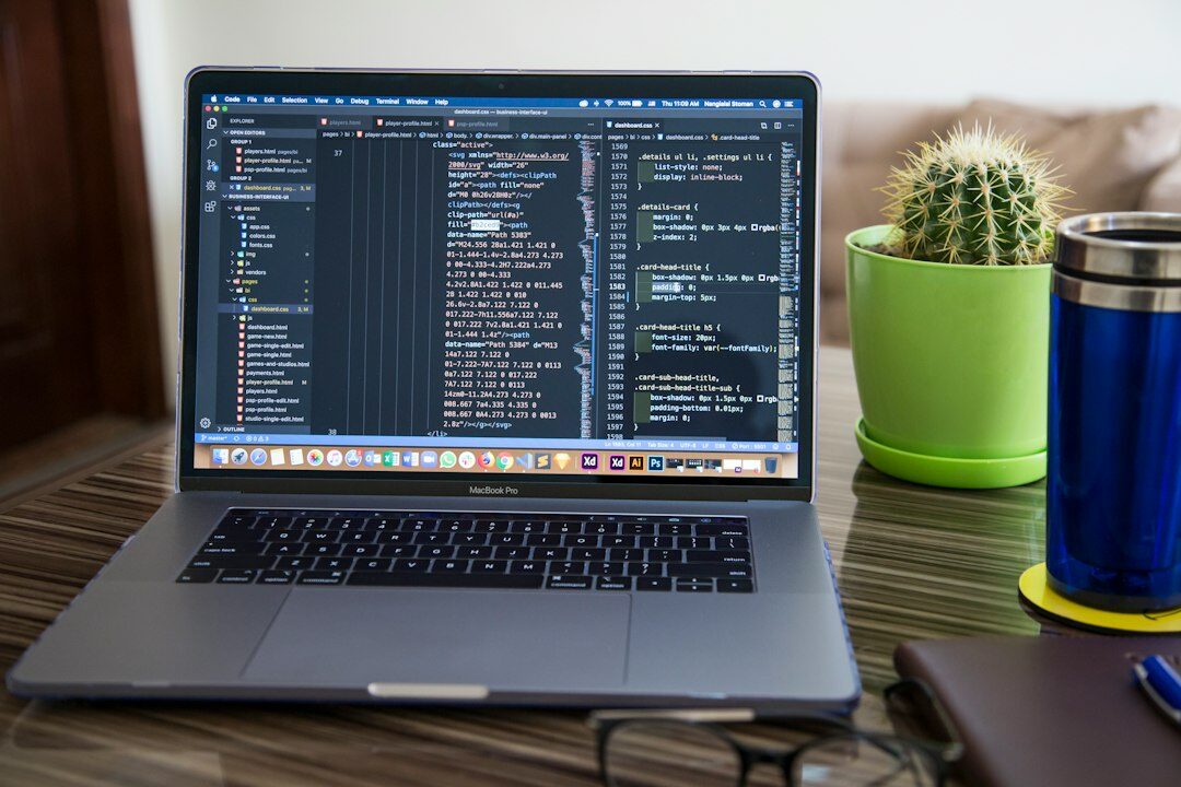laptop screen showing code editor