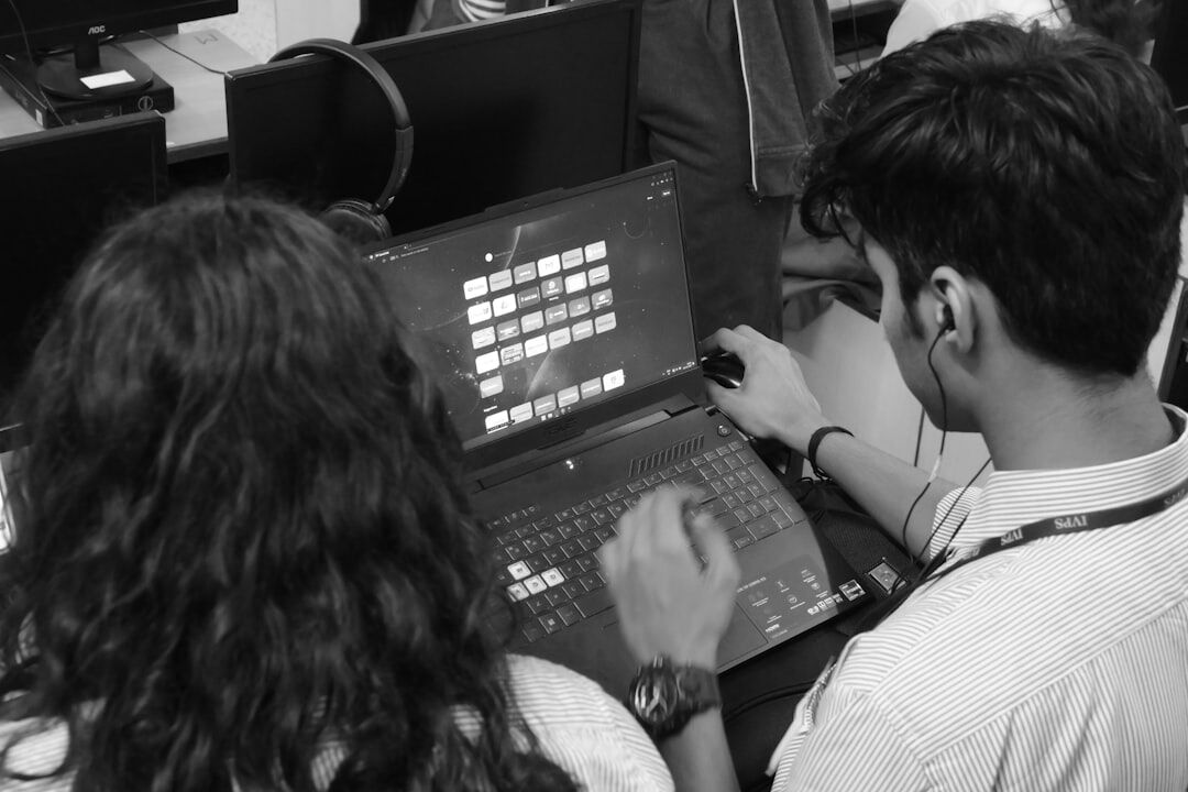 programming students in english class