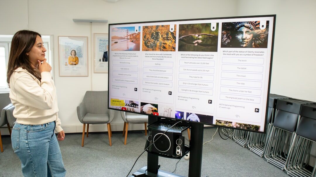 student presenting project