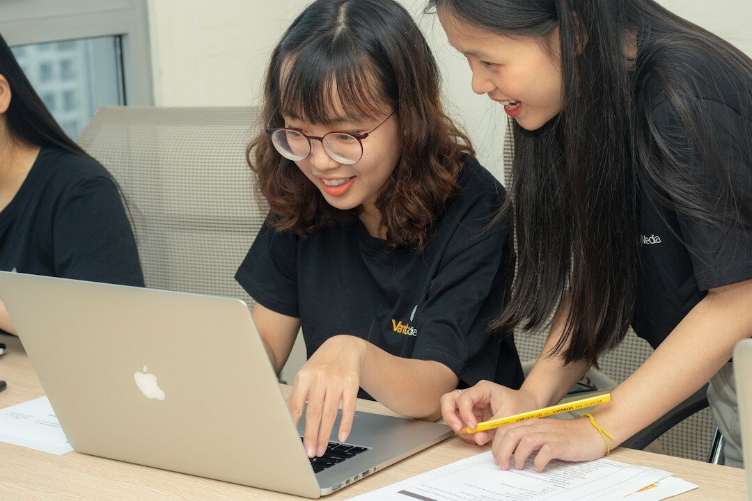 students learning programming